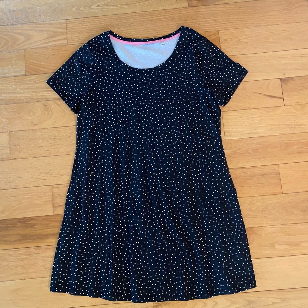 NEW never worn black polka dot dress size L